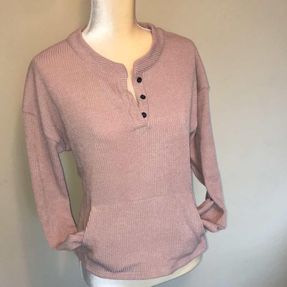 Ribbed Front Uni Pocket Sweater - Picture 1 of 6